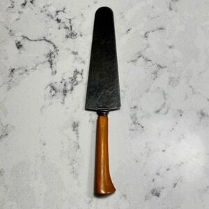 Vintage Cake Knife Pie Server Yellow Orange Bakelite‎ Handle Serrated Edge
10"